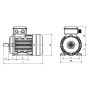 Moteur MH3 B3 schema dimensions Sermes
