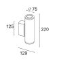 APPLIQUE TUBA D/I 16W 2X660LM 3K 56+10° S